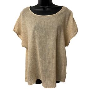 Sonoma XL Lightweight Cream Dolman Sleeve Boxy Blouse with Subtle Design